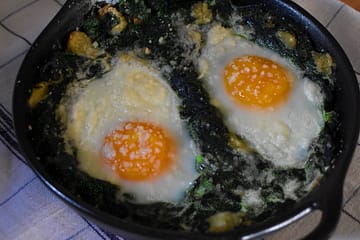 gratin di uova e spinaci
