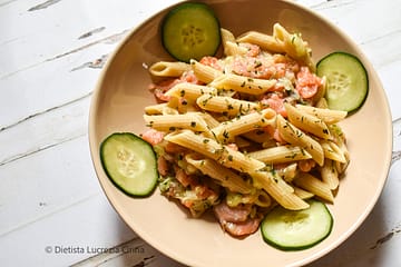 pasta fredda salmone e cetrioli