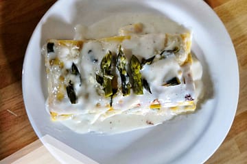 lasagne salmone e asparagi